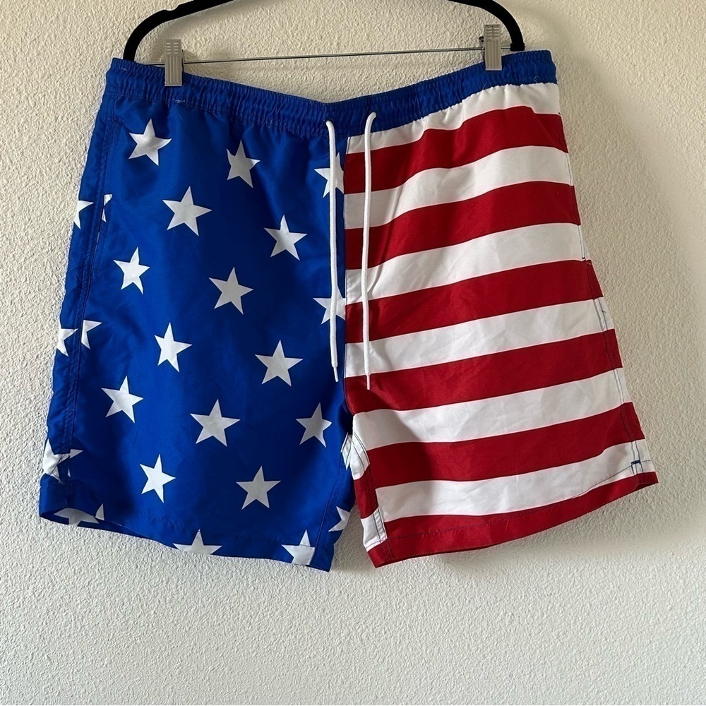 Walnut & 39th American Flag Swim Truck Board Shorts Men Size XL NWOT